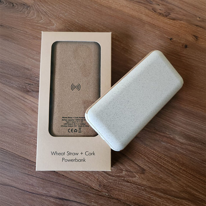 Jefferson 10,000mAh Wheat straw cork wireless power bank (2)