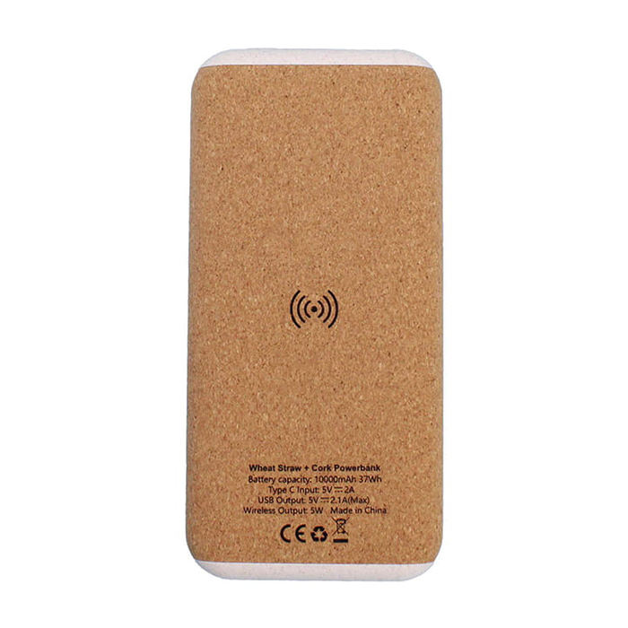 Jefferson 10,000mAh Wheat straw cork wireless power bank (2)