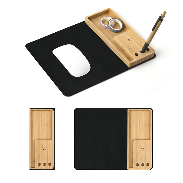 Newton Bamboo RPET wireless charger mouse pad (2)