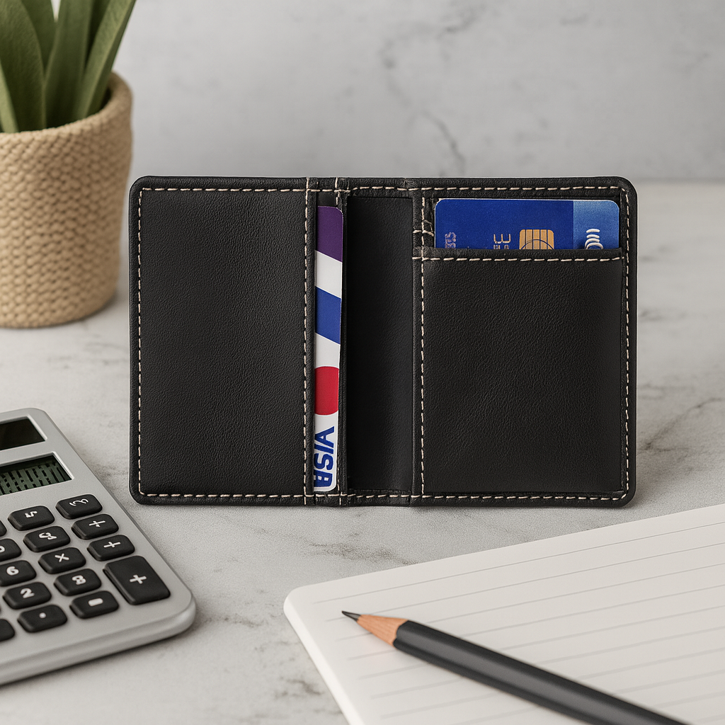 Carrie Card case cactus leather.