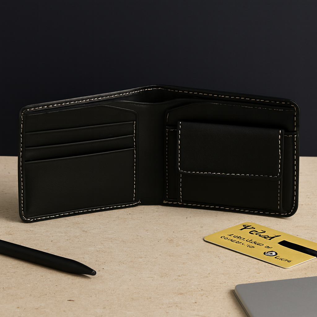 Perry Men’s wallet with coin pocket cactus leather.