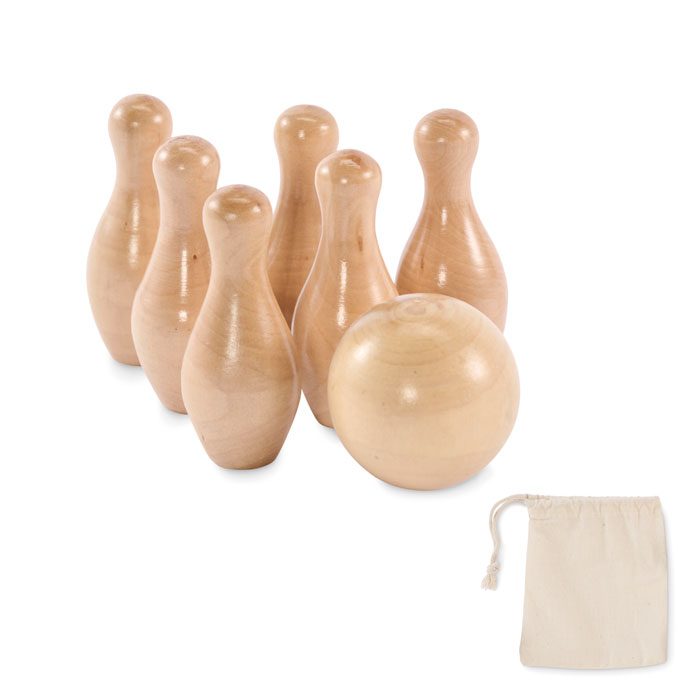 Zuri Mini pine wood bowling set. (1)