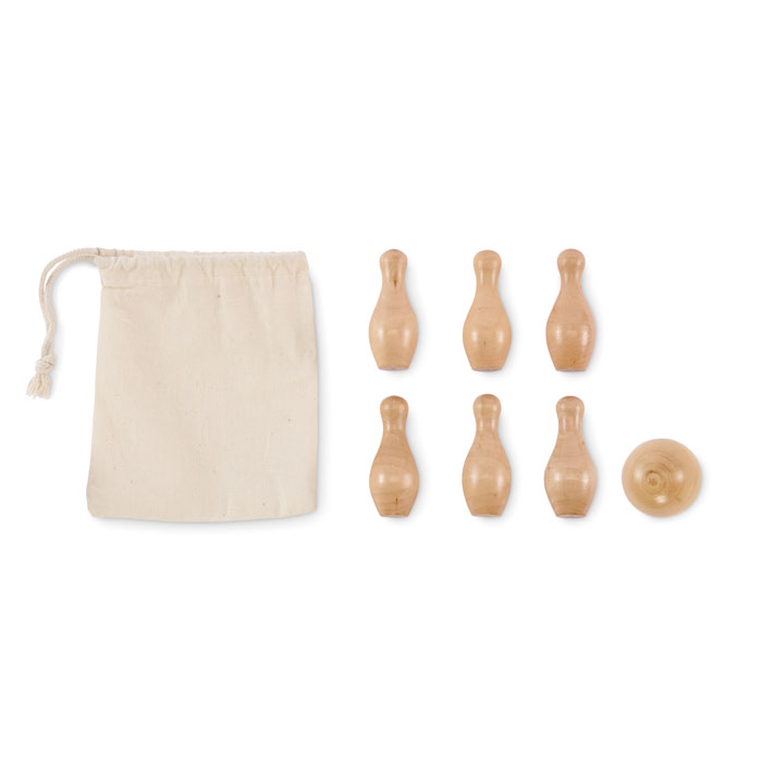 Zuri Mini pine wood bowling set. (3)