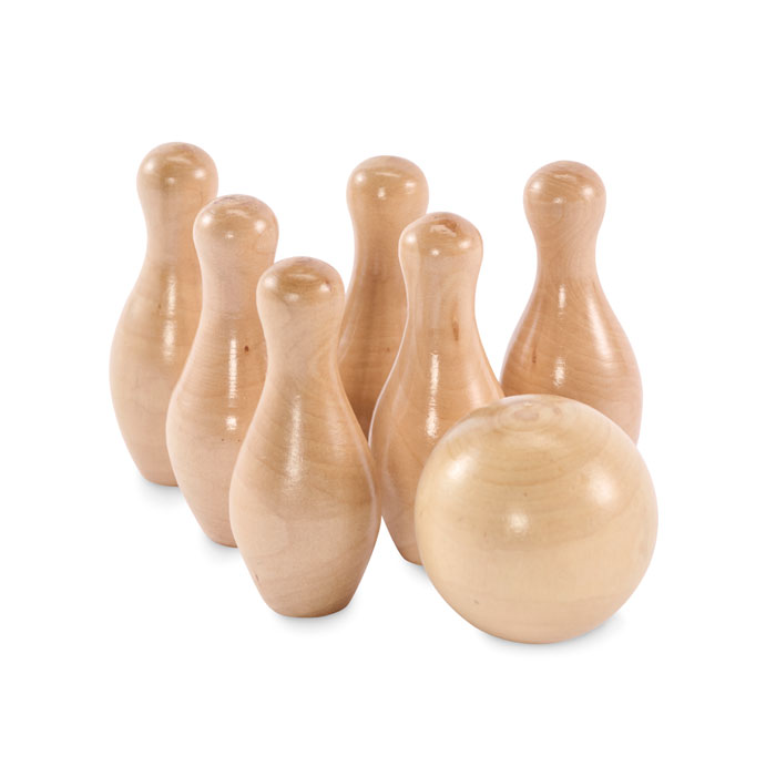 Zuri Mini pine wood bowling set. (5)
