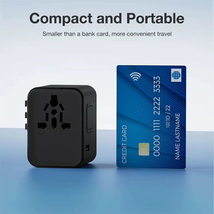 Aerion 2 Type C+2USB+AC port travel adapter (3)