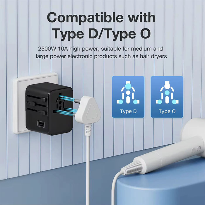 Aerion 2 Type C+2USB+AC port travel adapter (4)