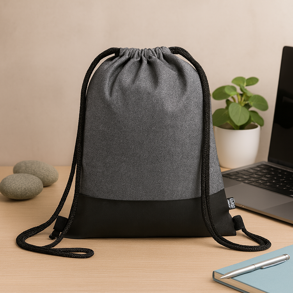 Cavo 600D recycled polyester drawstring bag.
