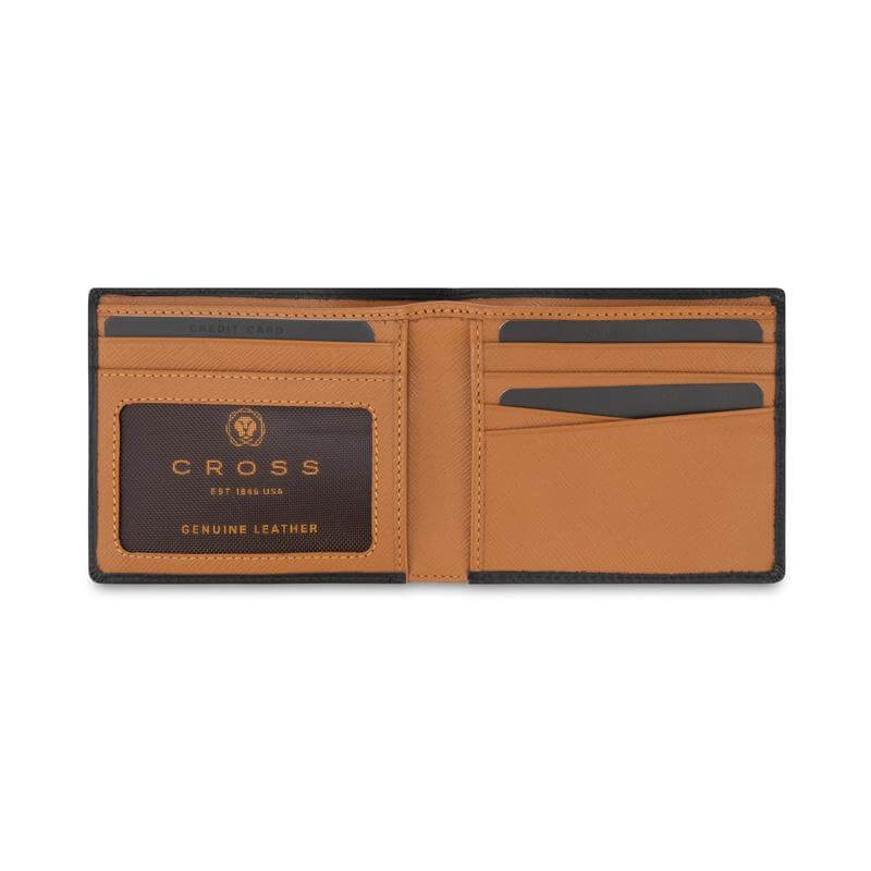Cross bifold wallet Cross soft grain leather two-tone 8CC bifold wallet (4)