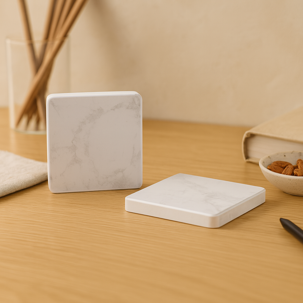 Meltstone Set of two artificial marble coasters