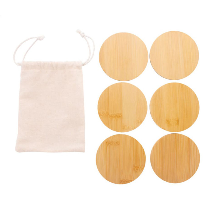 Mocha Set of 6 bamboo coasters (2)
