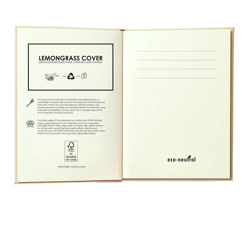 Waypoint Eco 160 ruled pages lemongrass cover A5 notebook (3)