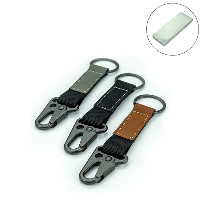 Zinger PU Leather key ring with sling snap hook (1)