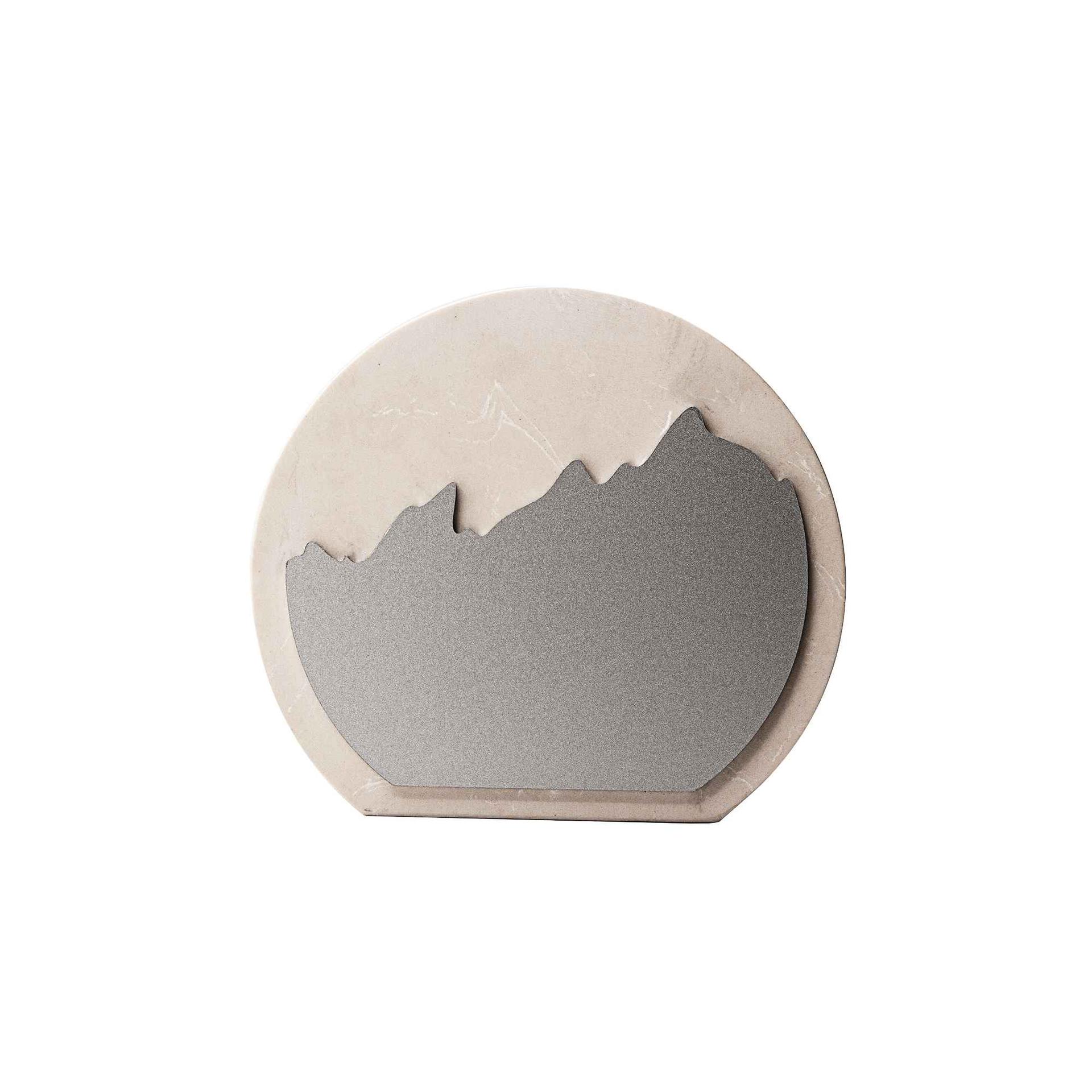 Crown White stone plaque award with metal plate (1)