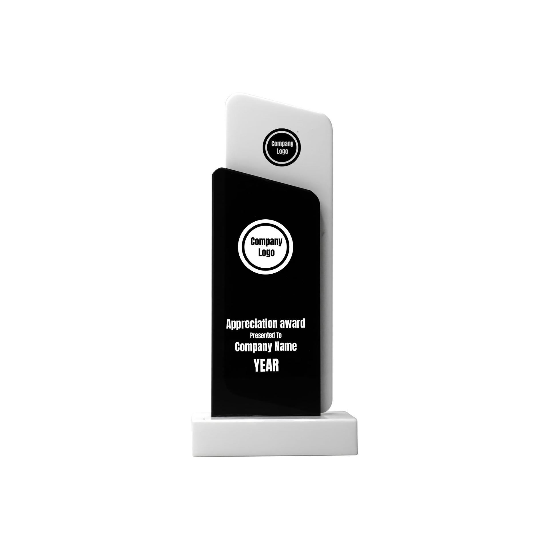 Pinnacle Black and white crystal trophy. (1)